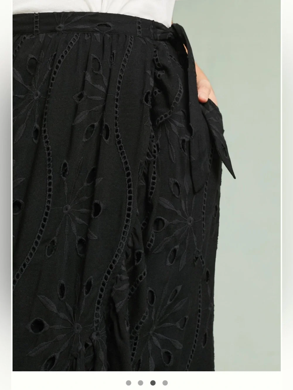 Anthropologie Mauve Eyelet Wrap Skirt - Picture 3 of 13
